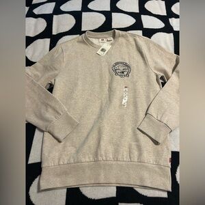 NWT Levi's Men's Light Beige Crewneck Sweatshirt The Western Plains Sz S